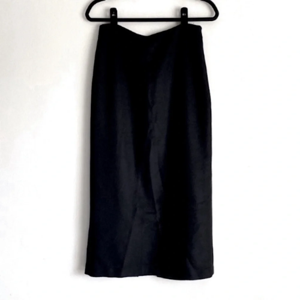 ZARA WOOL HIGH WAISTED MIDI PENCIL SKIRT ELEGANT CHIC Black M - Picture 1 of 15